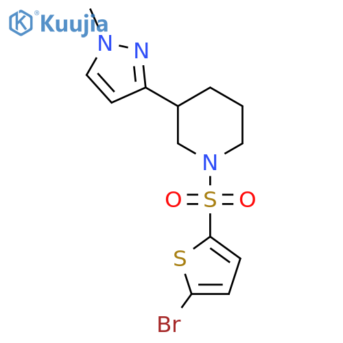 1-(5-bromothiophen-2-yl)sulfonyl-3-(1-methyl-1H-pyrazol-3-yl)piperidine structure
