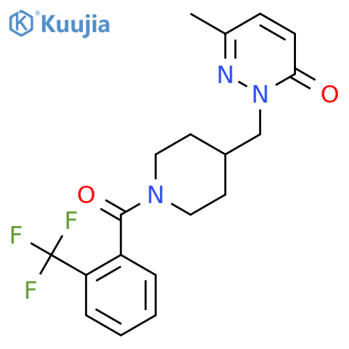 6-Methyl-2-({1-[2-(trifluoromethyl)benzoyl]piperidin-4-yl}methyl)-2,3-dihydropyridazin-3-one structure