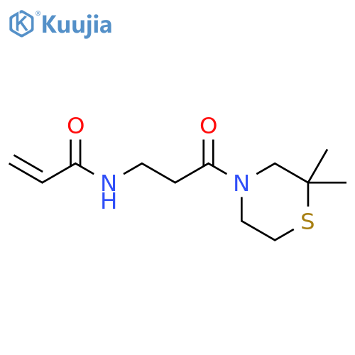 N-3-(2,2-dimethylthiomorpholin-4-yl)-3-oxopropylprop-2-enamide structure