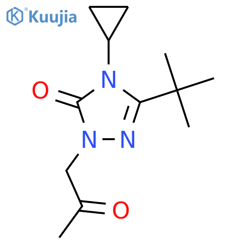 3-tert-butyl-4-cyclopropyl-1-(2-oxopropyl)-4,5-dihydro-1H-1,2,4-triazol-5-one structure