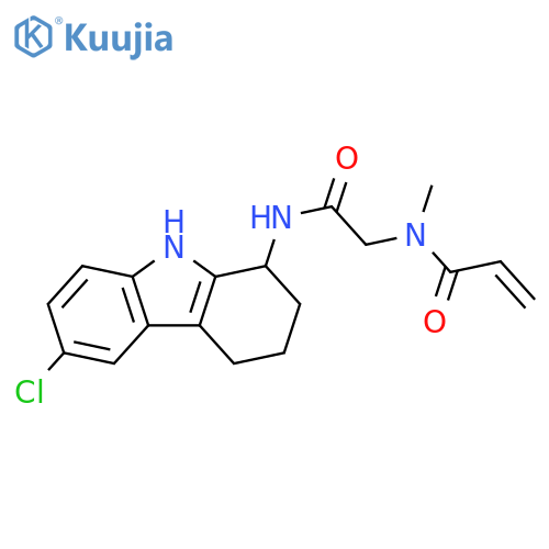 N-{(6-chloro-2,3,4,9-tetrahydro-1H-carbazol-1-yl)carbamoylmethyl}-N-methylprop-2-enamide structure