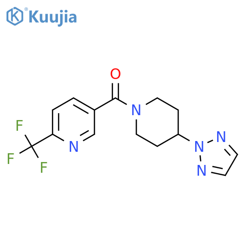 5-4-(2H-1,2,3-triazol-2-yl)piperidine-1-carbonyl-2-(trifluoromethyl)pyridine structure