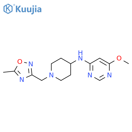 6-methoxy-N-{1-[(5-methyl-1,2,4-oxadiazol-3-yl)methyl]piperidin-4-yl}pyrimidin-4-amine structure