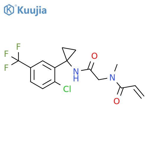 N-[({1-[2-chloro-5-(trifluoromethyl)phenyl]cyclopropyl}carbamoyl)methyl]-N-methylprop-2-enamide structure