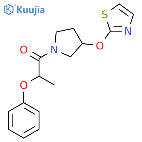 2-Phenoxy-1-(3-(thiazol-2-yloxy)pyrrolidin-1-yl)propan-1-one structure