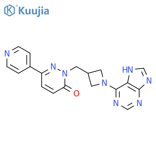 2-{1-(9H-purin-6-yl)azetidin-3-ylmethyl}-6-(pyridin-4-yl)-2,3-dihydropyridazin-3-one structure