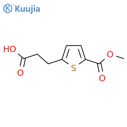 3-5-(methoxycarbonyl)thiophen-2-ylpropanoic acid structure