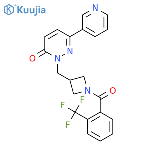 6-(pyridin-3-yl)-2-({1-2-(trifluoromethyl)benzoylazetidin-3-yl}methyl)-2,3-dihydropyridazin-3-one structure