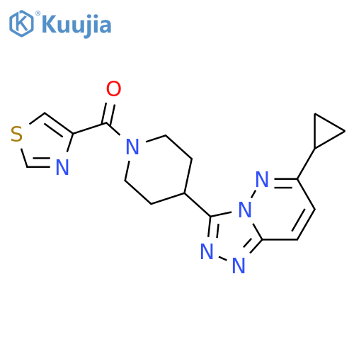 4-{6-cyclopropyl-[1,2,4]triazolo[4,3-b]pyridazin-3-yl}-1-(1,3-thiazole-4-carbonyl)piperidine structure