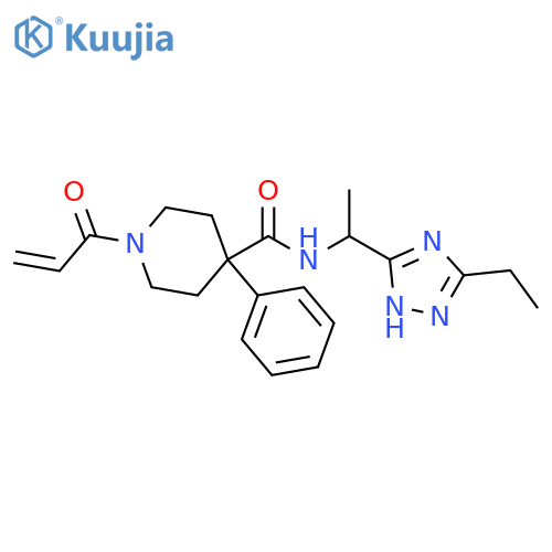 N-[1-(3-Ethyl-1H-1,2,4-triazol-5-yl)ethyl]-1-(1-oxo-2-propen-1-yl)-4-phenyl-4-piperidinecarboxamide structure