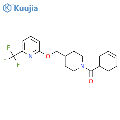 2-{[1-(Cyclohex-3-ene-1-carbonyl)piperidin-4-yl]methoxy}-6-(trifluoromethyl)pyridine structure