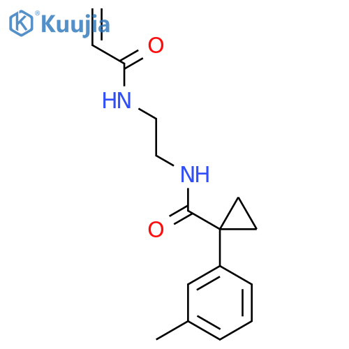 N-(2-{1-(3-methylphenyl)cyclopropylformamido}ethyl)prop-2-enamide structure