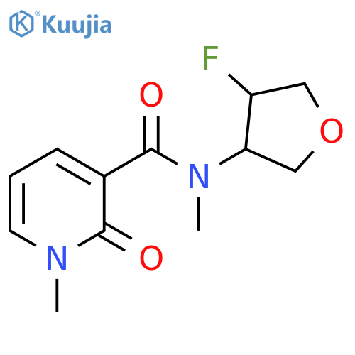N-(4-fluorooxolan-3-yl)-N,1-dimethyl-2-oxo-1,2-dihydropyridine-3-carboxamide structure