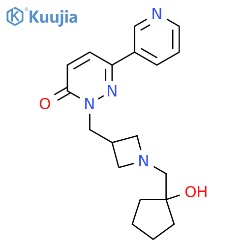 2-({1-(1-hydroxycyclopentyl)methylazetidin-3-yl}methyl)-6-(pyridin-3-yl)-2,3-dihydropyridazin-3-one structure