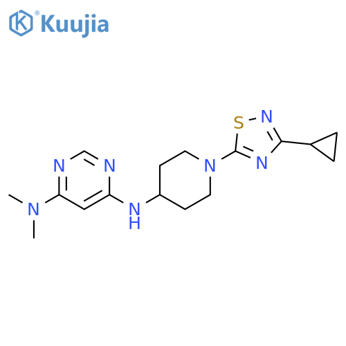 N6-1-(3-cyclopropyl-1,2,4-thiadiazol-5-yl)piperidin-4-yl-N4,N4-dimethylpyrimidine-4,6-diamine structure