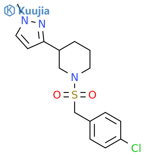 1-(4-chlorophenyl)methanesulfonyl-3-(1-methyl-1H-pyrazol-3-yl)piperidine structure