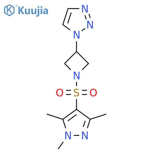 1-(1-((1,3,5-trimethyl-1H-pyrazol-4-yl)sulfonyl)azetidin-3-yl)-1H-1,2,3-triazole structure