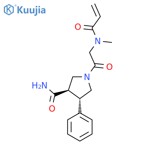 (3R,4S)-1-[2-[Methyl(prop-2-enoyl)amino]acetyl]-4-phenylpyrrolidine-3-carboxamide structure