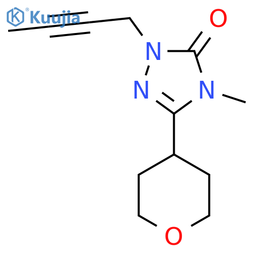 1-(but-2-yn-1-yl)-4-methyl-3-(oxan-4-yl)-4,5-dihydro-1H-1,2,4-triazol-5-one structure
