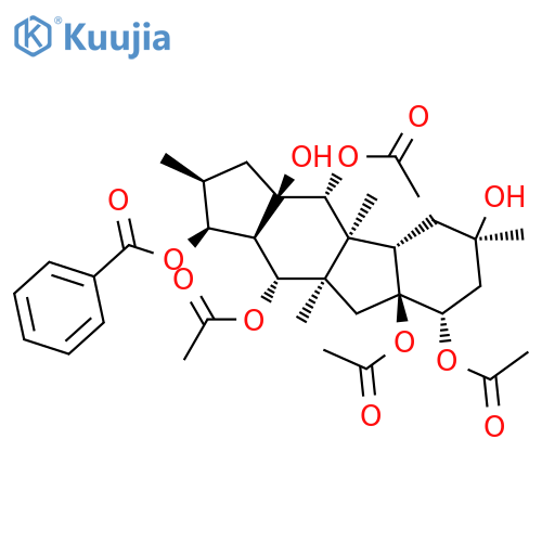 (1S,2S,3aR,4R,4aS,4bS,6R,8S,8aS,9aR,10R,10aR)-1-(benzoyloxy)-3a,6-dihydroxy-2,4a,6,9a-tetramethyltetradecahydrocyclopenta[b]fluorene-4,8,8a,10(1H)-tetrayl tetraacetate structure