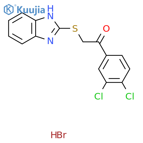 2-(1H-1,3-benzodiazol-2-ylsulfanyl)-1-(3,4-dichlorophenyl)ethan-1-one hydrobromide structure