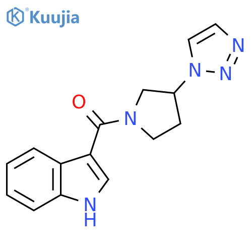 (3-(1H-1,2,3-triazol-1-yl)pyrrolidin-1-yl)(1H-indol-3-yl)methanone structure