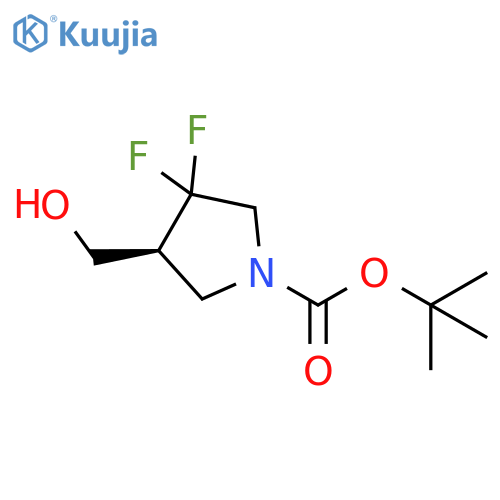 1-Pyrrolidinecarboxylic acid, 3,3-difluoro-4-(hydroxymethyl)-, 1,1-dimethylethyl ester, (4S)- structure