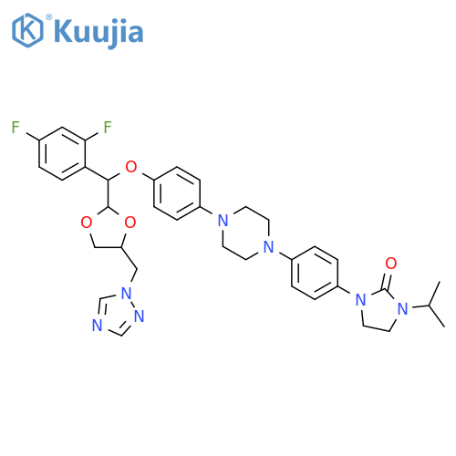 2-Imidazolidinone,1-[4-[4-[4-[[(2S,4R)-4-(2,4-difluorophenyl)-4-(1H-1,2,4-triazol-1-ylmethyl)-1,3-dioxolan-2-yl]methoxy]phenyl]-1-piperazinyl]phenyl]-3-(1-methylethyl)- structure