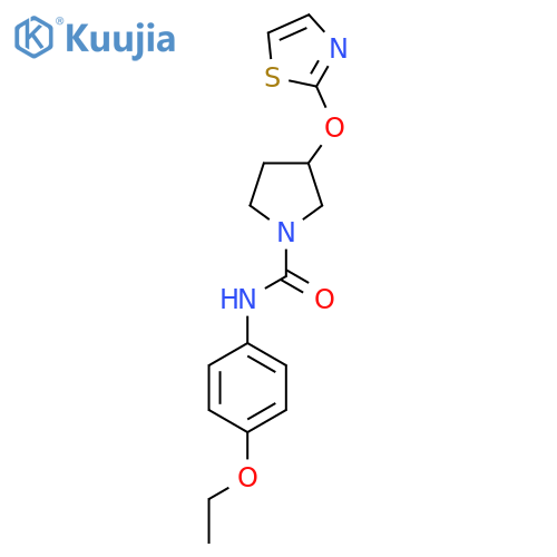 N-(4-ethoxyphenyl)-3-(thiazol-2-yloxy)pyrrolidine-1-carboxamide structure