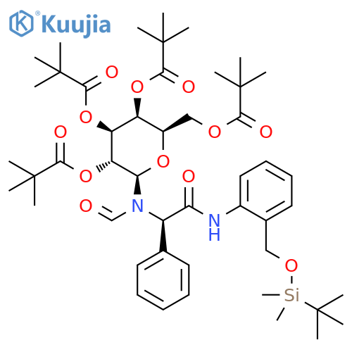 (αR)-N-[2-[[[(1,1-Dimethylethyl)dimethylsilyl]oxy]methyl]phenyl]-α-[formyl[2,3,4,6-tetrakis-O-(2,2-dimethyl-1-oxopropyl)-β-D-galactopyranosyl]amino]benzeneacetamide structure