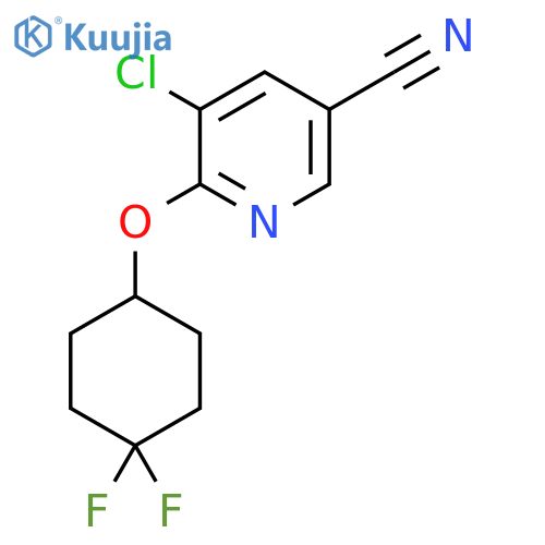 5-Chloro-6-[(4,4-difluorocyclohexyl)oxy]pyridine-3-carbonitrile structure