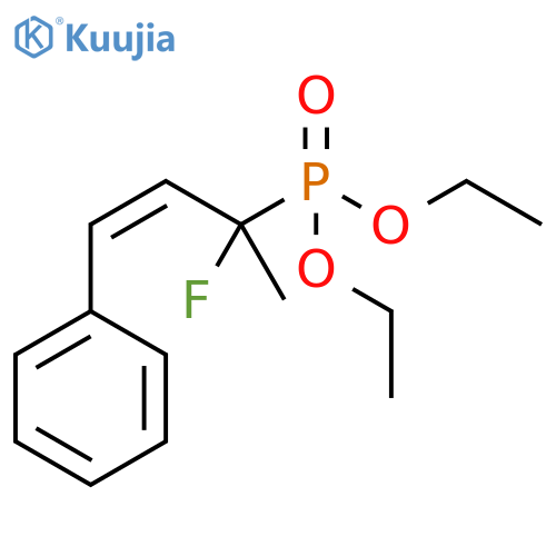 Phosphonic acid, [(2Z)-1-fluoro-1-methyl-3-phenyl-2-propenyl]-, diethylester structure
