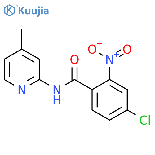 4-chloro-N-(4-methylpyridin-2-yl)-2-nitrobenzamide structure