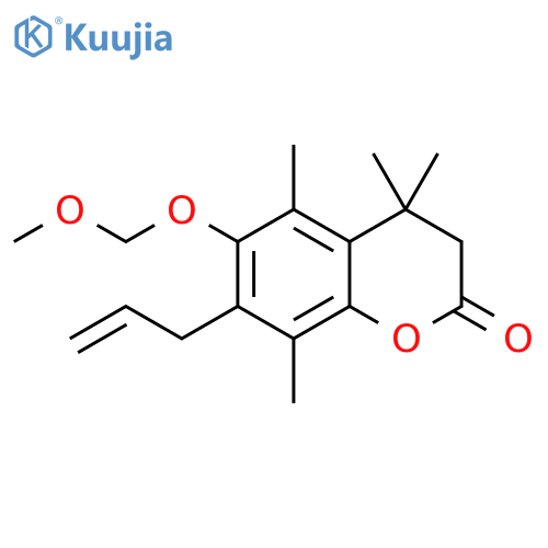2H-1-Benzopyran-2-one, 3,4-dihydro-6-(methoxymethoxy)-4,4,5,8-tetramethyl-7-(2-propen-1-yl)- structure