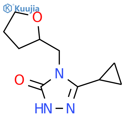3-cyclopropyl-4-[(oxolan-2-yl)methyl]-4,5-dihydro-1H-1,2,4-triazol-5-one structure