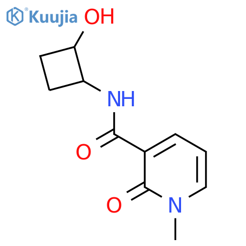 N-(2-hydroxycyclobutyl)-1-methyl-2-oxo-1,2-dihydropyridine-3-carboxamide structure