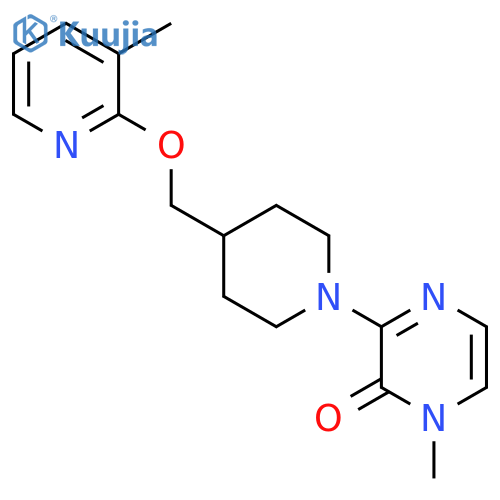 1-Methyl-3-(4-{[(3-methylpyridin-2-yl)oxy]methyl}piperidin-1-yl)-1,2-dihydropyrazin-2-one structure