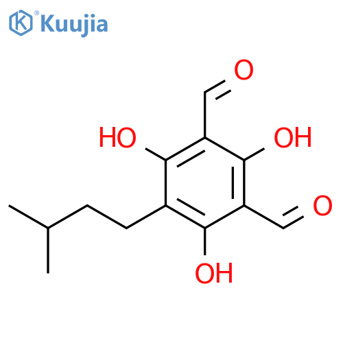 1,3-Benzenedicarboxaldehyde, 2,4,6-trihydroxy-5-(3-methylbutyl)- structure