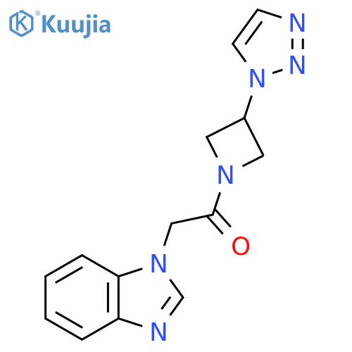 1-(3-(1H-1,2,3-triazol-1-yl)azetidin-1-yl)-2-(1H-benzo[d]imidazol-1-yl)ethanone structure