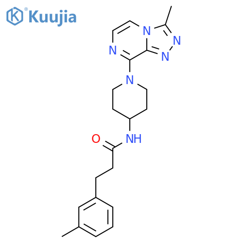 N-(1-{3-methyl-1,2,4triazolo4,3-apyrazin-8-yl}piperidin-4-yl)-3-(3-methylphenyl)propanamide structure