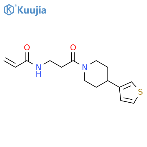 N-{3-oxo-3-4-(thiophen-3-yl)piperidin-1-ylpropyl}prop-2-enamide structure