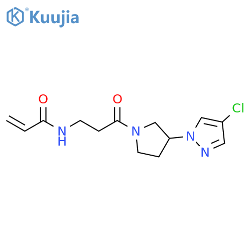 N-{3-3-(4-chloro-1H-pyrazol-1-yl)pyrrolidin-1-yl-3-oxopropyl}prop-2-enamide structure