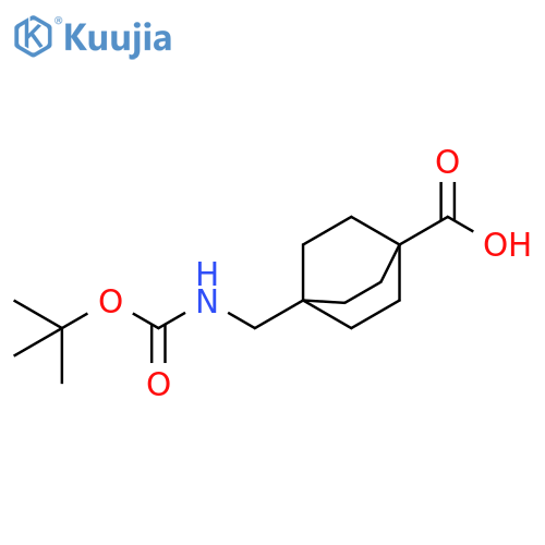 4-[(tert-butoxycarbonylamino)methyl]bicyclo[2.2.2]octane-1-carboxylic acid structure