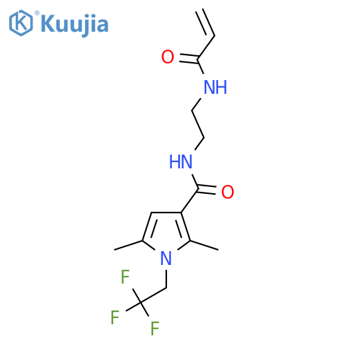 N-(2-{[2,5-dimethyl-1-(2,2,2-trifluoroethyl)-1H-pyrrol-3-yl]formamido}ethyl)prop-2-enamide structure