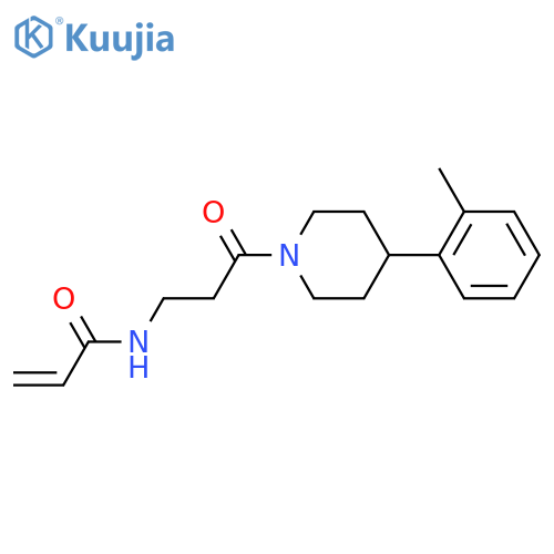 N-{3-[4-(2-methylphenyl)piperidin-1-yl]-3-oxopropyl}prop-2-enamide structure