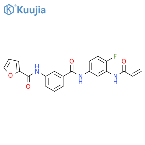 N-[3-[[[4-Fluoro-3-[(1-oxo-2-propen-1-yl)amino]phenyl]amino]carbonyl]phenyl]-2-furancarboxamide structure