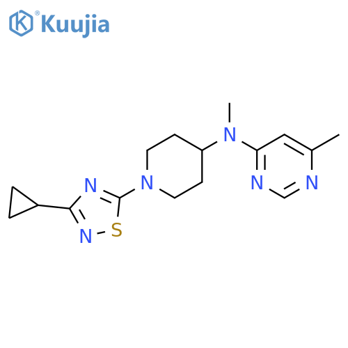N-[1-(3-cyclopropyl-1,2,4-thiadiazol-5-yl)piperidin-4-yl]-N,6-dimethylpyrimidin-4-amine structure