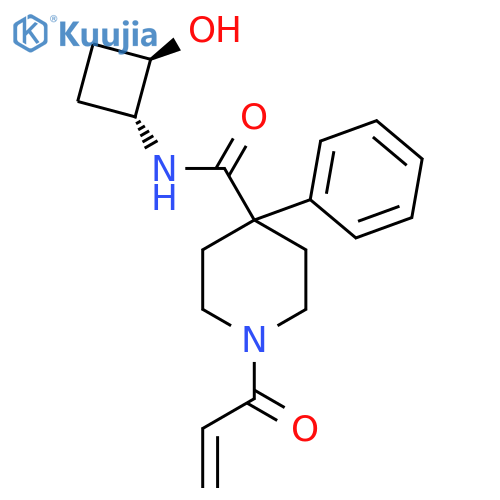 N-[(1R,2R)-2-Hydroxycyclobutyl]-4-phenyl-1-prop-2-enoylpiperidine-4-carboxamide structure