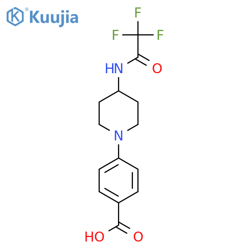 4-4-(2,2,2-trifluoroacetamido)piperidin-1-ylbenzoic acid structure