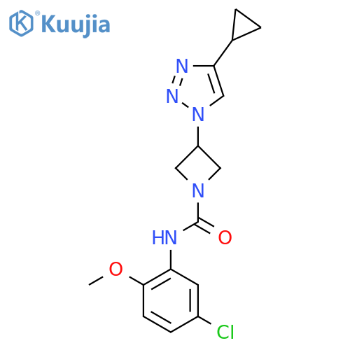 N-(5-chloro-2-methoxyphenyl)-3-(4-cyclopropyl-1H-1,2,3-triazol-1-yl)azetidine-1-carboxamide structure
